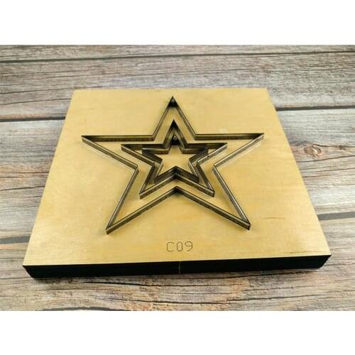 Japan Steel Blade Wooden Die Five pointed star hollowed Leather Craft Punch Hand Tool Cut Knife Mould Sewing Accessories