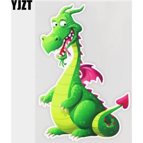 YJZT 12×18.3CM Cute Dragon Creative Cartoon Vinyl Decals Waterproof Car Stickers Accessories 21A-0444