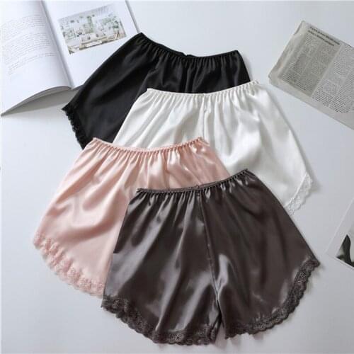 Female summer casual satin safety sexy simple pants soft color sleep shorts Loose and wearable home pants