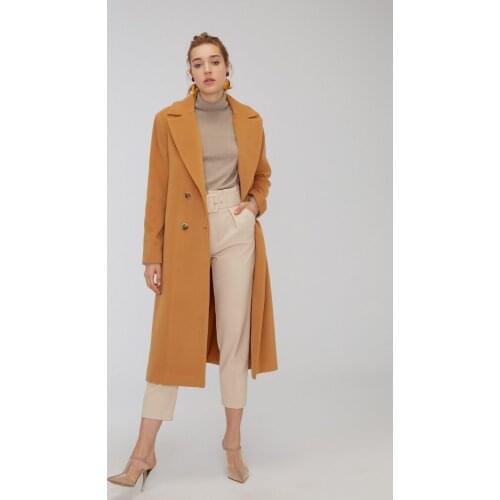 Winter Wool Cashmere Long Belt Overcoat Women Jacket Classic Cashmere Coats Free Shipping Keeps Warm New Fashion