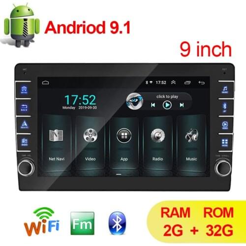 1 Din Android 9.1 Car Multimedia MP5 Video Player Universal Car Radio GPS Navigation Autoradio Central FM USB 2+32GB Car Stereo