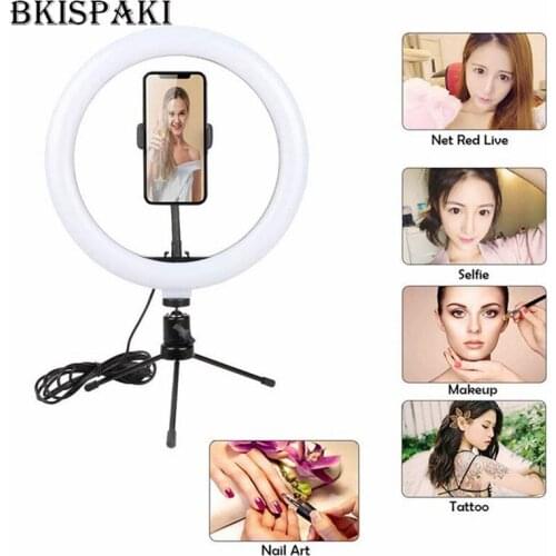 10" LED ring light 26cm Photography Lighting Dimmable Selfie Bluetooth remote lamp with tripod for makeup Youtube Tiktok Video