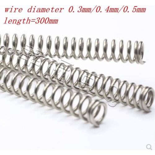 2-5pcs 0.3/0.4/ 0.5/ 0.6/ 0.8/1.0mm 304 Stainless Steel Long Spring Y-type Compression Spring Outer Dia 3-12mm Length 300mm