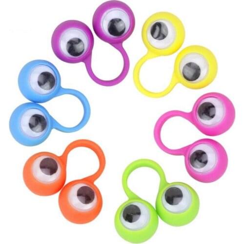 2000pcs Eye Finger Puppets Plastic Rings With Wiggle Eyes Party Favors for Kids Assorted Gift Toys Pinata Fillers Birthday