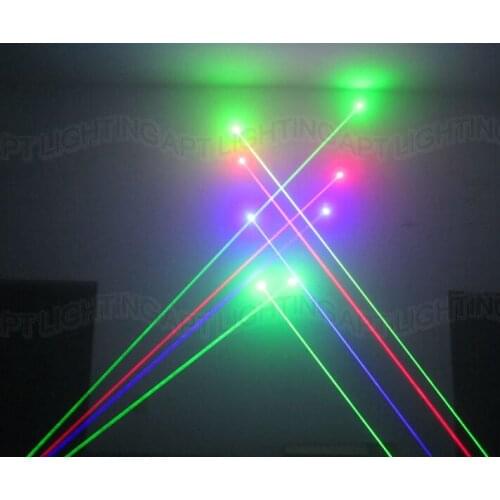 2016 DIY Steady working 532nm green+445nm Blue+650nm Red+532nm Green laser gloves L and R