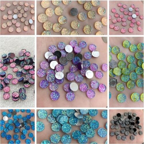 8mm Round Resin Natural ore Rhinestones strass buttons wedding decoration/ Powder For Nail Art Decoration 100pcs -B38