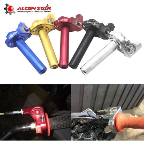 Alconstar- 22mm Motorcycle Throttle Twist Grips CNC Aluminum Grip Accelerator Moped Scooter Dirt Bike Pitbike ATV 50cc- 350cc