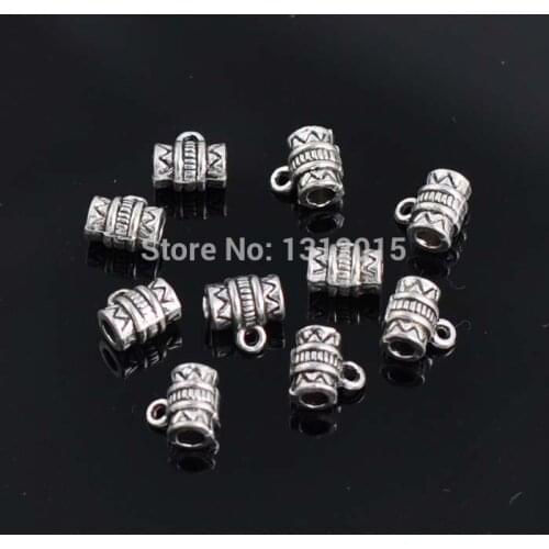 Free shipping 50PCs Antique Silver Bail Beads Spacer Beads Fit Charm Bracelet 8.5x8mm YTC0045