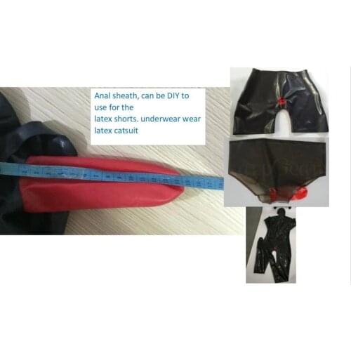 Free Shipping !!! Mould latex anal sheath accessories which can be DIY glued to the latex underwear or latex catsuit