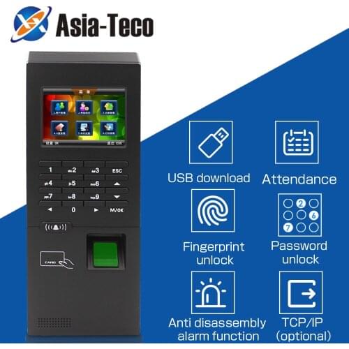 2.8inch Biometric Fingerprint Time Clock 125Khz RFID Access Control Keypad 2000 User USB TCP/IP RS485 Time Attendance