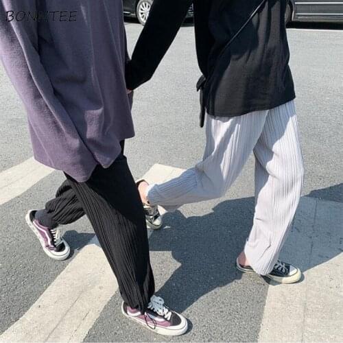 Harem Pants Womens Summer Solid Harajuku Boyfriend High Waist Drawstring Simple Feminino Trousers All-match Loose Oversize Ins