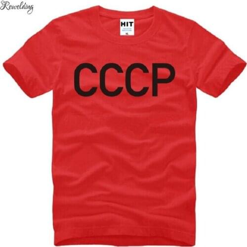 CCCP Letter Printed T Shirt Men Fashion New Short Sleeve O Neck Cotton CCCP UdSSR Russia T-shirt Male Tee Shirt Camisetas Hombre