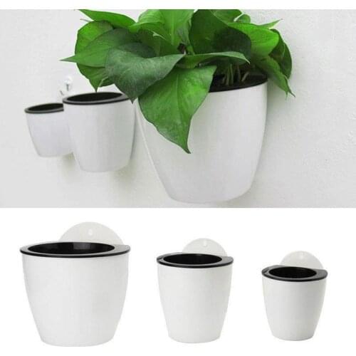 Automatic Water-absorbing Flowerpot, Hydroponic Plastic Wall-mounted Household Flower Potted Plant Bonsai Hanging Flowerpot