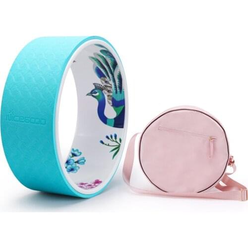 Printed TPE Yoga Wheel With Yoga Bag Anti-slip Back Bend Yoga Circle Stretch Exercise Auxiliary Gym Workout Back Training Tool