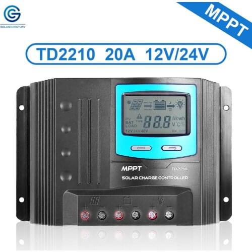 Goland Century MPPT 20A 40A Charge Controller With USB LCD Display 12V 24V Auto Solar Cell Panel Charger Regulator