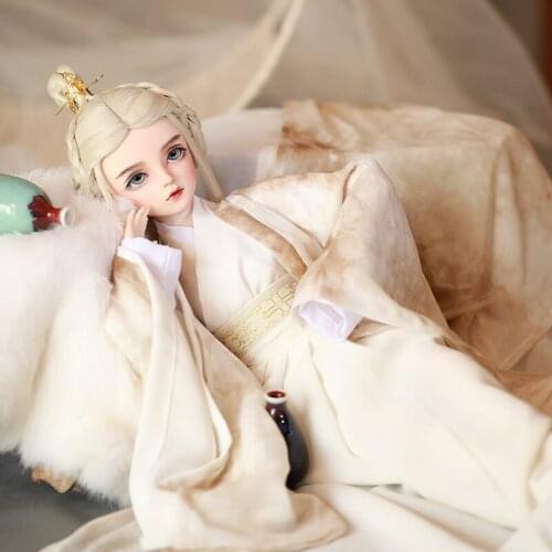 New arrival 60cm Bjd Doll Gift for Girl Silver Hair Doll With Clothes Change Eyes NEMEEDoll Surprise Handmade Chinese Style Doll