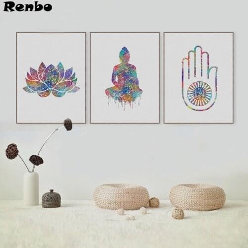 3 pcs set 5D diy diamond painting Watercolor Buddha Zen Lotus,full square drill,diamond embroidery mosaic needlework Home Decor