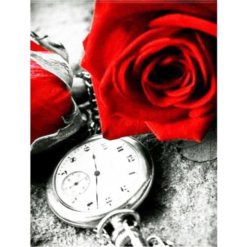 Flower Rose Embroidery Cross Stitch Kits Craft Needlework Cotton Thread Printed Canvas Home Decoration Dropshipping Hot Sell