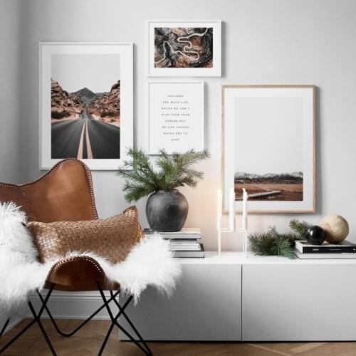 Highway Scenery Quotes Mountain Photography Wall Art Print paper Painting Nordic Posters And Prints Wall Picture For Living Room