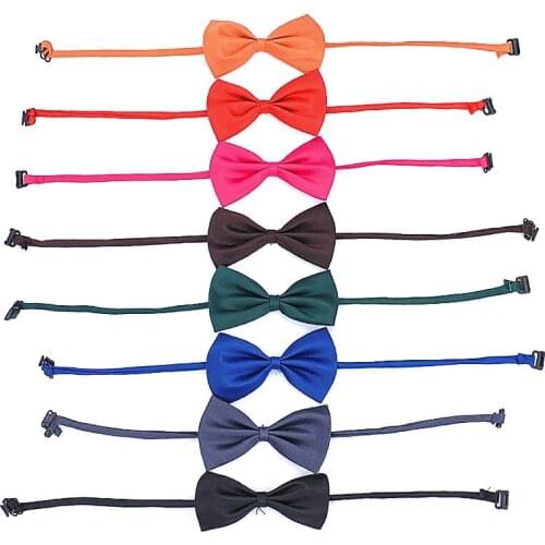 2020 New Pets Children Polyester Bowtie Classic Solid Color Butterfly Wedding Party Necktie Kid Suit Tuxedo Dicky Pet Bow Tie