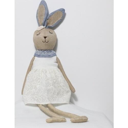 Easter Bunny White and Blue Color Plush Doll Girl With Sleeping Doll Soft Animal Doll 85 CM Rabbit Stuffed Doll Gift for Girl
