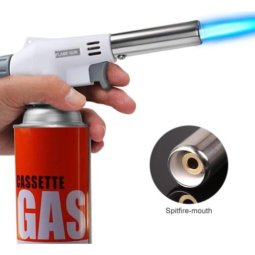 Jet Flame Welding Burner Blowtorch Auto Ignition Gun Lighter Soldering Butane Spray Gun Head Kitchen Cooking Outdoor BBQ Tools