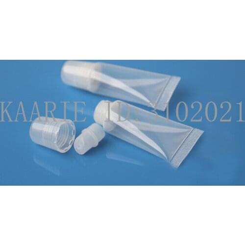 5ML Plastic Empty Clear Cosmetic Lipstick Tubes, Lip Gloss Squeeze Soft Tube, Refillable Lip Paint Oil Tools Lip Balm Containers