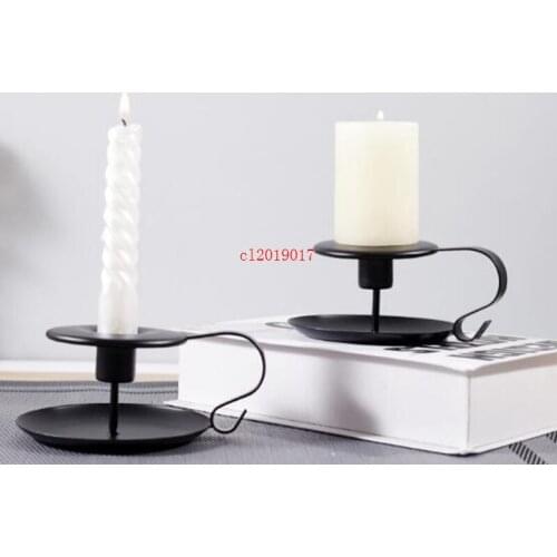 Stand Candle Holder Vintage Retro Style Classic Look Taper Candlestick Holder Iron European Style Candlestick