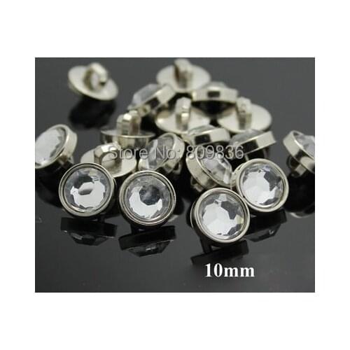 30pcs/lot Size:10mm Rhinestone round buttons for shirt,plastic shank button for sewing,embellishment garment buttons(ss-4081)
