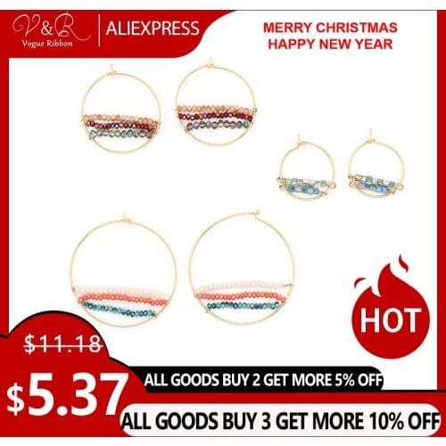 DIY Handmade Jewelry Making Multiple Color Glass Seed Bead Charms Pendants Hoop Earring Set Components Fashion Jewelry DIY-132