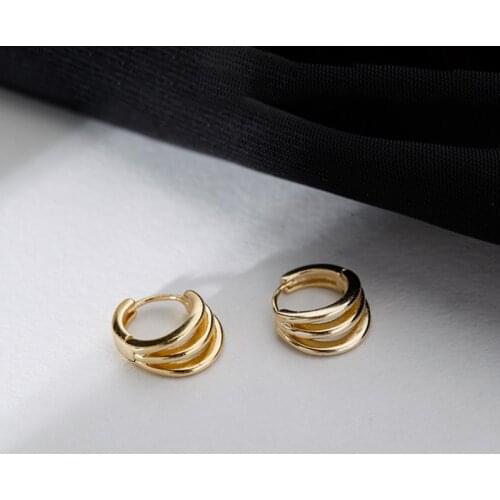 Fashion Hoop Clip Earrings Geometric Multi-Layer Design Elegant Temperament Jewelry For Women Wedding Party Birthday Gift