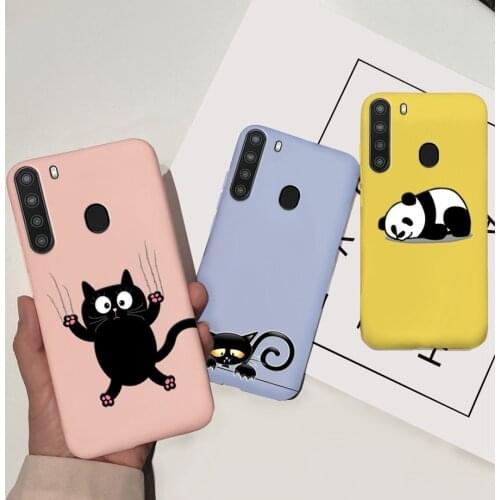 Silicone Phone Case For Samsung Galaxy A21 Case Back Cover Coque Fundas Samsung A21 A21S a 21 S Protective Bumper Flowers Shell