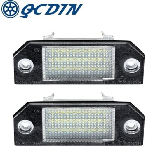 QCDIN 2Pcs Led License Number Plate Lamp For Ford Focus C-Max I 03~ Mk2 03-08 White 12v Number License Plate Lights