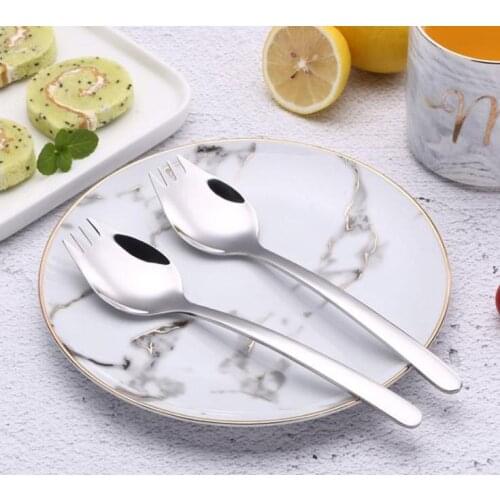 Stainless Steel Forks Food Grade Stainless Steel 304 Spork Glossy Polish Noodle Spoon Western Knife Fork Teaspoon Dinner Spoon