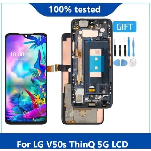 V50S ThinQ LCD For 6.4"LG V50s ThinQ 5G LCD LM-V510N V510 Display Screen Touch Sensor Digitizer Assembly Replacement With Frame
