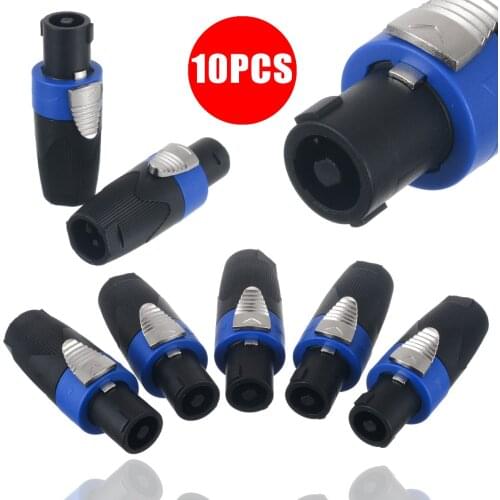 10pcs Professional NL4FC Pro 4 Pole Male Speakon Connector Terminal High Quality Speaker Audio Cable Wire Adapter Plugs Parts