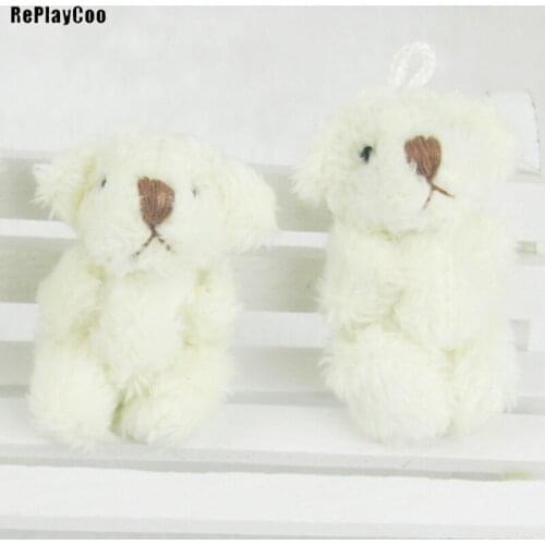 100PCS/LOT Mini Teddy Bear Stuffed Plush Toys 4.5cm Small Bear Stuffed Toys pelucia Pendant Kids Birthday Gift Decor GMR032