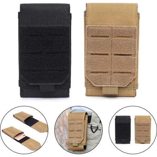 1000D Nylon Molle Pouch Phone Holder Outdoor Hiking Travel Cycling EDC Waist Bag Tactical Mobile Pouch Outdoor Tool Accessories