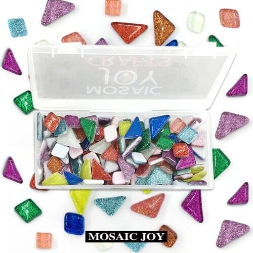 150g Pieces Assorted Color triangle rhombus Glitter Glass Mosaic Tiles for DIY Crafts decoration Art hobby wholesale bulk