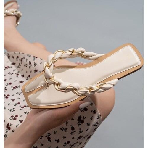 2021 Summer Flat Sandals Fashion Flip Flops Woven Style Womens Shoes Outdoor Leisure Open Toe Beach Slippers Plus Size