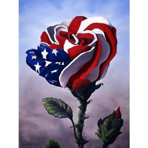 5D Diamond Painting American Flag Rose Handmade DIY Diamond Painting Embroidery Mosaic Cross Embroidery Artist Painting