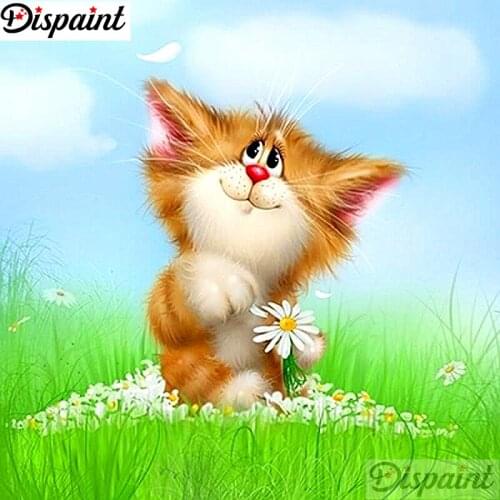 Dispaint Full Square/Round Drill 5D DIY Diamond Painting "Cartoon cat" Embroidery Cross Stitch 3D Home Decor A10684
