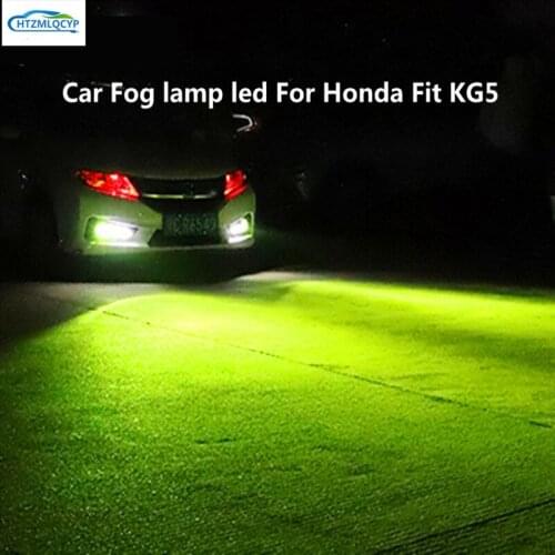 Car Fog lamp led For Honda Fit KG5 car lamp modified front fog bulb cyan yellow gold 12V 6000K 30W