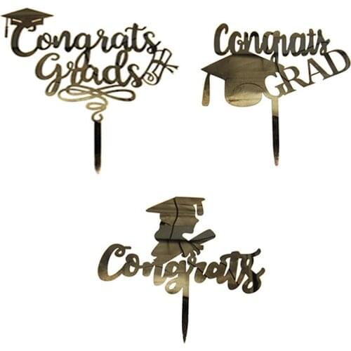 Free Shipping Letter Congrats Grads Cake Topper Acrylic Cake Topper