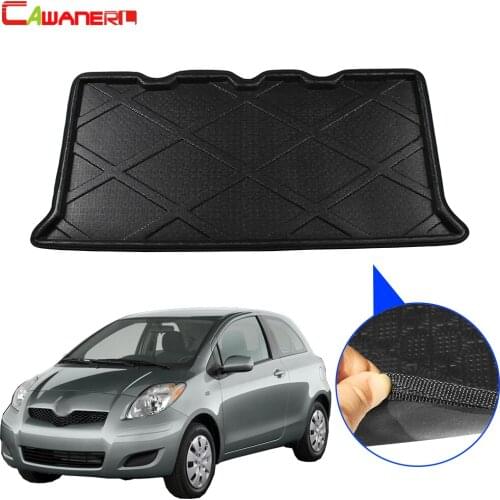 Cawanerl Car Styling Trunk Mat Floor Boot Tray Liner Rear Cargo Carpet Luggage Mud Protector Pad For Toyota Yaris 2010-2013