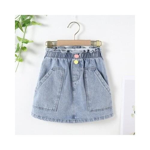 Girls Denim Skirt Korean Childrens Clothing 2021 Summer New Girl Denim Skirt Fashion Big Girl Fashion Skirts Baby Clothes 3-10Y
