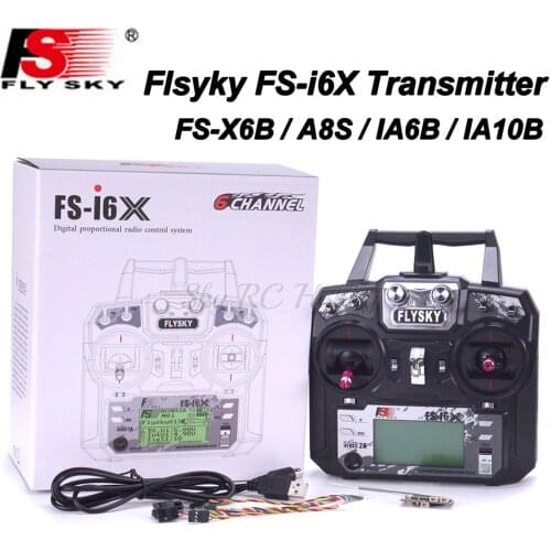 Flysky FS-i6X FS I6X 2.4GHz 10CH RC Transmitter With i-BUS IA6B X6B A8S IA10B Receiver For RC Heli Quadcopter Airplane Mode 2