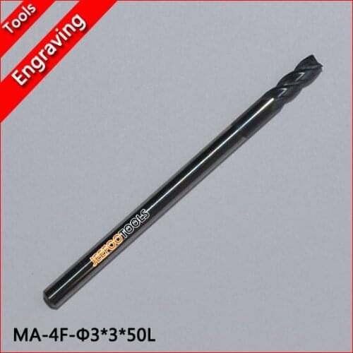 MA-4F-3*3*50L double-edged four-blade tungsten steel milling cutter/metal cutting tools