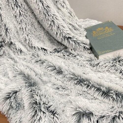 Good Carpet Pet Fabric Faux Fur Fabric Black/Blue Soft Plush Faux Fur Cloth Sewing Material Diy warm Clothes Carpet Pet Clothing