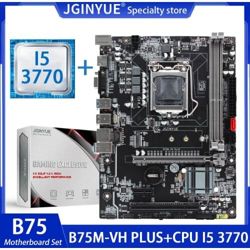 JGINYUE B75 Motherboard Combo Kit Set With intel core i5-3470 Processor Support LGA 1155 CPU DDR3 Memory RAM HDMI B75M-VH PLUS